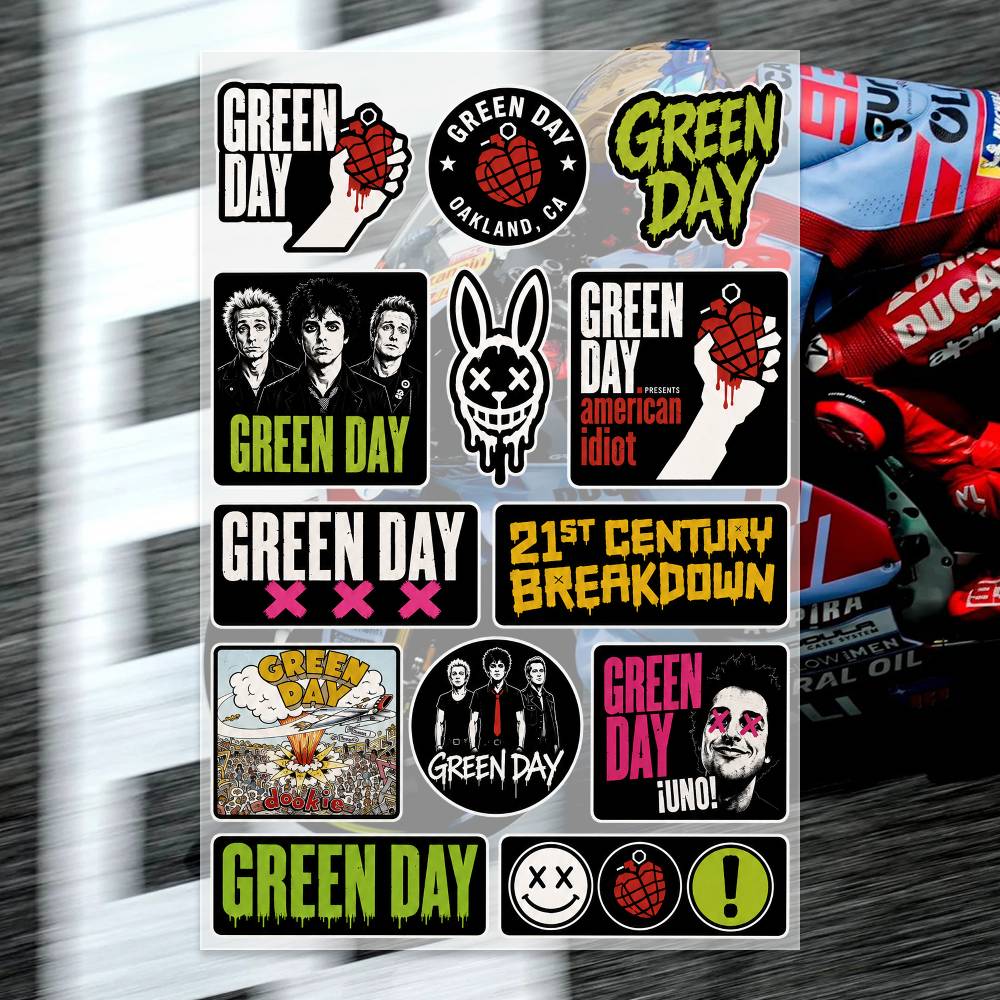 Laptop Accessories Wallpaper - Stiker G-Green Day Stiker Moto Stiker