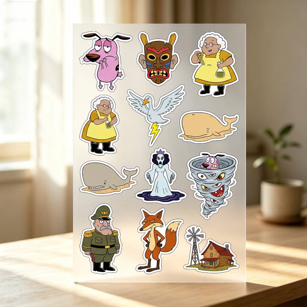 Laptop Accessories Wallpaper - 1 Buah Stiker C-COURAGE The Cowardly