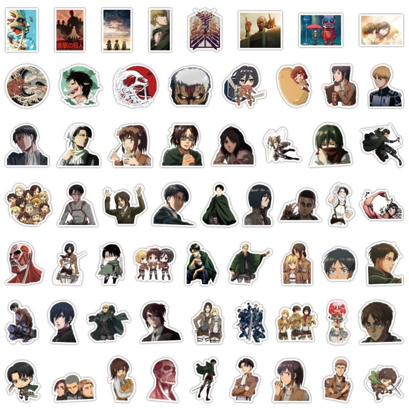 60 Buah Stiker Anime Attack On - Laptop Accessories Diy ulasan dan harga