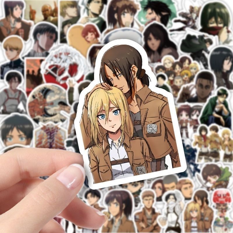 60 Buah Stiker Anime Attack On - Laptop Accessories Diy ulasan dan harga