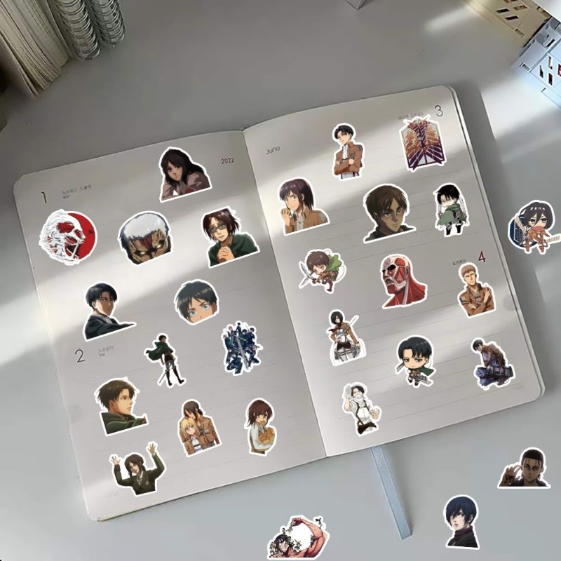 60 Buah Stiker Anime Attack On - Laptop Accessories Diy ulasan dan harga